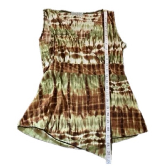 Woman’s Vintage Suzie brown green Tie-Dye Sleeveless Top blouse shirt Size M - Picture 4 of 7